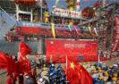 我國(guó)首座海上移動(dòng)式試采平臺(tái)在煙臺(tái)交付 
